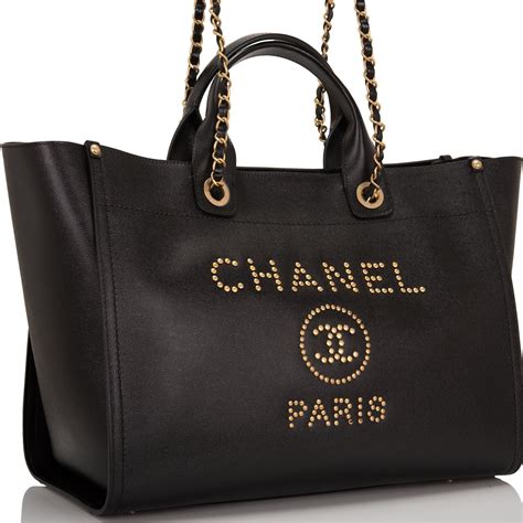 chanel black tote with white cc|large Black Chanel tote bag.